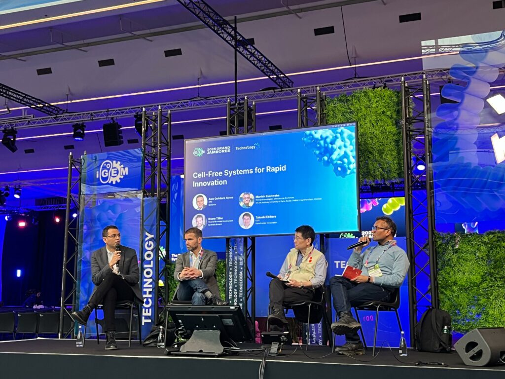 Manish Kushwaha moderated a panel discussion on "Cell Free Systems for Rapid Innovation" at the iGEM jamboree 2025